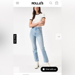 Rolla’s original straight high rise jean